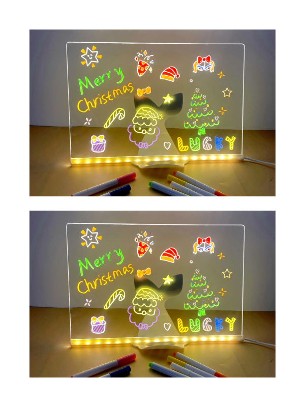 11.8 X 7.9 Inch Colorful Kids LED Drawing Writing Board (With 7 Markers)