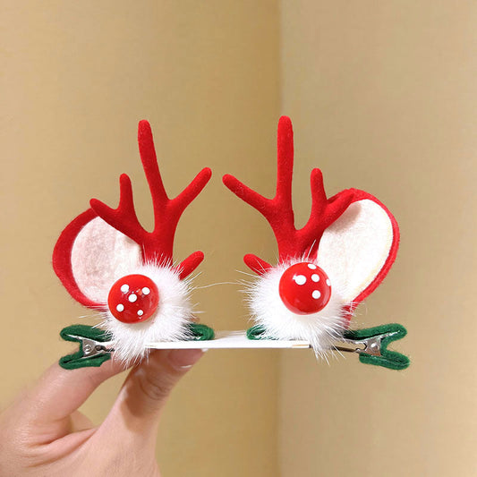 4 Piece Christmas Cute Antler Hair Clips