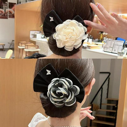 Flower hairpin bow headband
